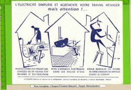 BUVARD / BLOTTER / : La  Securité L´Electricité Simplifie Votre Travail MenagerN°201 - Electricity & Gas