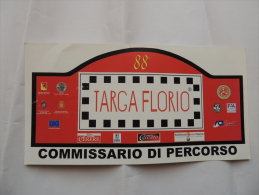 TARGA TABELLA CM. 22 X 42 88 RALLY TARGA FLORIO 2004 ADESIVA COMMISSARIO DI PERCORSO B3 - Automobile - F1