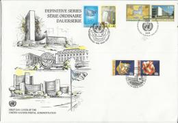 UNITED NATIONS ONU UN 1996 NEW YORK VIENNA WIEN GENEVE GENEVA PAINTINGS SET COMBO FDC QUADRI POSTAL ADMISTRATION - Emisiones Comunes New York/Ginebra/Vienna