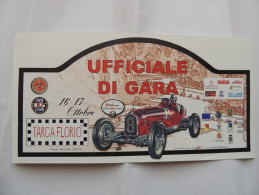 TARGA  AUTOMOBILISMO TABELLA CM. 22 X 42  TARGA FLORIO AUTOSTORICHE 2004 ADESIVA UFFICIALE DI GARA B3 - Automobile - F1