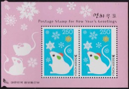 Year Of Rat, Rodent, Chinese Astrology Zodiac Sign, MS MNH Korea - Astrologie