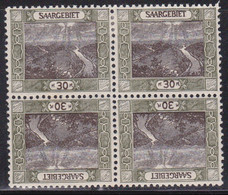 SAAR / SARRE - 1921 - YVERT N° 57d BLOC De 4 * Dont 2 TETE-BECHE - COTE = 110 + EUROS - Ongebruikt