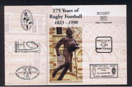 RB 965 - Postcard - 175 Years Of Rugby Football 1823-1998 With Rugby Postmark - Rugby