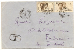 Madagascar - Lette De Tananarive Du 7 Septembre 1946 Affranchi A 2 Francs, Avec Un T De Taxe Mais De Timbres Taxe - Storia Postale