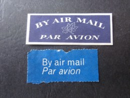 étiquettes Postales Par Avion By Air Mail  Corréos Aéro  Per Via Aéra Document Des Postes: Canada Et France - Other & Unclassified