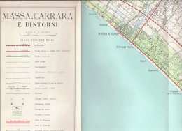 C1262 - CARTINA MASSA CARRARA E DINTORNI EPT 1965/MONTIGNOSO/FORTE DEI MARMI/SERAVEZZA/PIETRASAN TA - Topographische Karten