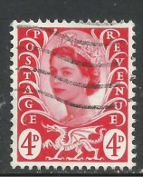 WALES GB 1969 4d Brt Vermilion Definitive SG W10...( L12 ) - Pays De Galles