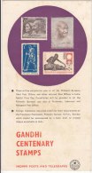 1969  Gandhi India, Technical Data, On Stamps, Aerogramme, Inland Letter, Postal Stationery - Covers & Documents