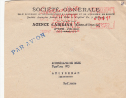 1957, COTE D'IVOIRE, LETTRE , EMA SOCIETE GENERALE 41F, ABIDJAN Pour AMSTERDAM  /4685 - Cartas & Documentos