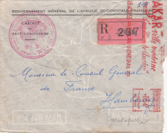 1953,  SENEGAL, LETTRE GOUVERNEMENT GENERAL RECOM. , EMA  DAKAR VILLE MODERNE, 54F, DAKAR Pour HAMBOURG  /4688 - Briefe U. Dokumente