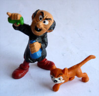 Figurine SCHTROUMPF GARGAMEL ET AZARAEL SON CHAT SMURF PITUFO SCHLUMPH - Schtroumpfs