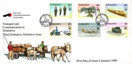 Zimbabwe - 1990 Definitive Transport FDC # SG 780-785 , Mi 430-435 - Otros & Sin Clasificación