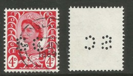 WALES GB 1969 4d Brt Vermilion Perfins SC SG W10.....( L417 ) - Perfins