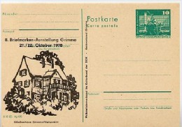 DDR P79-21b-78 C70-b Postkarte PRIVATER ZUDRUCK Göschenhaus Grimma/Höhnstädt 1978 - Privé Postkaarten - Ongebruikt