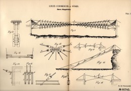 Original Patentschrift - Louis Cormerois Dans Nimes , 1891 , Suspension Bridge , Pont , Architecture , Gard !!! - Architektur