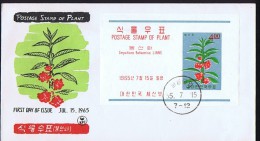 1965   Garden Balsam Souvenir Sheet  Unaddressed FDCs Sc 462a - Corea Del Sur