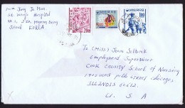 1966 Letter To USA  1 And 20W  Stamps On Granite Paper - Korea (Süd-)