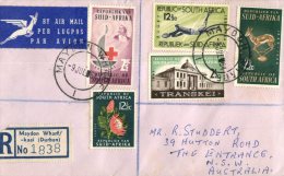 (376) South Africa To Australia Registered Cover - 1964 - Used Stamps