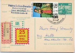 DDR P79-8-79 C84 Postkarte PRIVATER ZUDRUCK Filmfabrik Wolfen EINSCHREIBEN Wolfen 1979 - Cartes Postales Privées - Oblitérées