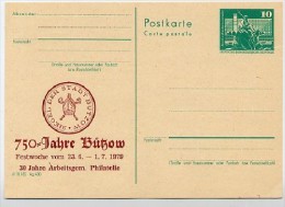 DDR P79-13a-79 C89-a Postkarte PRIVATER ZUDRUCK 750 J. Bützow 1979 - Cartes Postales Privées - Neuves