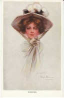 Philip Boileau Artist Signed, 'Forever' Beautiful Woman, C1900s/10s Vintage Postcard - Boileau, Philip
