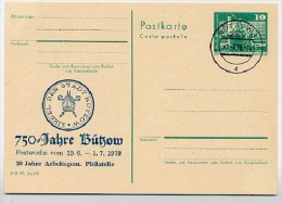 750 J. Bützow SIEGEL Stpl. 1979 DDR P79-13c-79 C89-c Postkarte PRIVATER ZUDRUCK - Briefe U. Dokumente