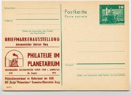 DDR P79-16b-79 C92-b Postkarte PRIVATER ZUDRUCK Weltraumflug Planetarium Burg 1979 - Cartes Postales Privées - Neuves