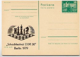 DDR P79-21-79 C95 Postkarte PRIVATER ZUDRUCK DRUCKVERSCHIEBUNG Schachfestival Berlin 1979 - Privé Postkaarten - Ongebruikt