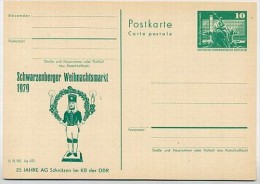 DDR P79-24b-79 C100b Postkarte PRIVATER ZUDRUCK Weihnachtsmarkt Schwarzenberg 1979 - Postales Privados - Nuevos