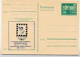 DDR P79-3-80 C104 Postkarte PRIVATER ZUDRUCK Junge Philatelisten Plau 1980 - Privatpostkarten - Ungebraucht