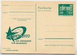 DDR P79-4c-80 C105-a Postkarte PRIVATER ZUDRUCK Esperanto Weltkugel Leipzig 1980 - Cartes Postales Privées - Neuves