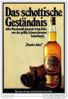 Reklame  -  Long John Scotch Whisky  -  Das Schottische Geständnis  -  Werbeanzeige Von 1973 - Alcohol