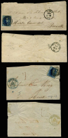 BELGICA, BELGIQUE,  Una Carta (sobre Industrial) Y Un Frontal, Yv. 4 , Matasellos LIEJA (Liege) Y Bruselas, 1849 - 1849-1865 Médaillons (Autres)