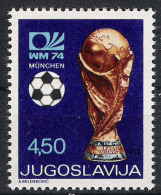 1974 Jugoslawien Mi# 1567 I ** MNH Fußball Football Soccer Sport WM FIFA Deutschland-74 - 1974 – Germania Ovest