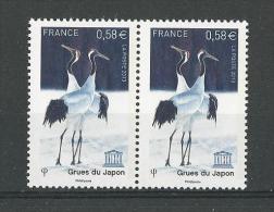 France: UNESCO 157 **  Grues Du Japon (2x) - Storks & Long-legged Wading Birds
