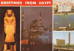 Cp , GRÈCE , CAIRO , Greetings From Egypt , Multi-Vues , Détails Au Verso - Museums