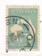 BIN268 - AUSTRALIA 1929 , 1 Sc Verde Gibbons N. 109 Filigrana V - Gebruikt