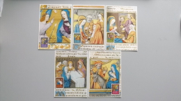 Luxemburg 1185/9 Yt 1135/9 Maximumkarte MK/MC, ESST, Caritas 1987: Miniaturen Aus Stundenbüchern (II) - Maximum Cards