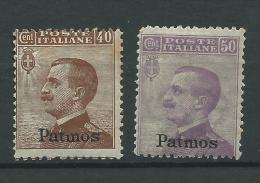 Patmos, 1912 - 40c Bruno, 50c Violetto - Nr.6-7 MNH** - Egeo (Patmo)