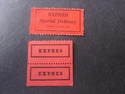 étiquettes Postales Par Avion By Air Mail-corréos Aéro  Per Via Aéra Document Des Postes:Exprés Express-special Delivery - Andere & Zonder Classificatie