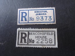 étiquettes Postales Recommandé: Kingston Jamaïque Jamaica -- Beaconsfield House Royaume-Uni - Altri & Non Classificati