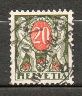 SUISSE Taxe 20c Olive Rouge 1924-26 N°58 - Portomarken