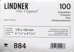 Brief-Hüllen 100-Box Neu 20€ Schutz/Einsortieren Normale Briefe #884 LINDNER 170x120mm Letter Too Postcard Of World - Sin Clasificación