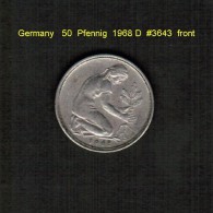 GERMANY   50  PFENNIG  1968 D  (KM # 109.1) - 50 Pfennig