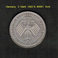 GERMANY   2  MARK  1983 G  (KM # 149) - 2 Marcos