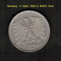 GERMANY   5  MARK  1982 G  (KM # 140.1) - 5 Mark