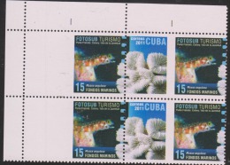 O) 2011,SHIFTED PERFORATION, SUBMARINE LIFE, SEA LIFE, FISH CORAL, MNH. - Imperforates, Proofs & Errors