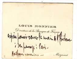 Carte De Visite , LOUIS MONNIER , Directeur De La BANQUE DE FRANCE , MAZAMET - Visiting Cards