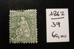 Suisse - 40c Vert Helvetia - Année 1862 - Y.T. 39 - Oblit. Used. Gestempeld. - Used Stamps