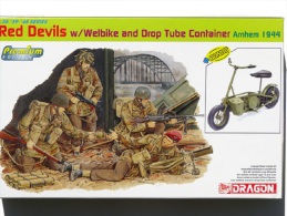 - DRAGON - Figurines Red Devils W/Welbike And Drop Tube Container - 1/35°- Réf 6585 - - Beeldjes